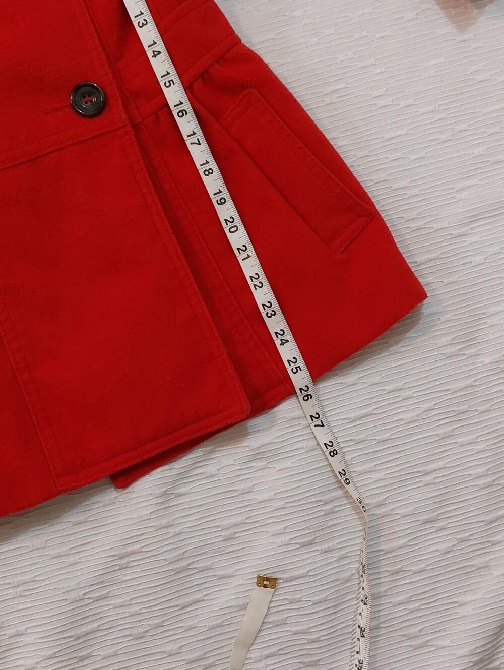 Y2K H&M Divided Red Double-Breasted Pea Coat with Peter Pan Collar Size 6 - Picture 10 of 10